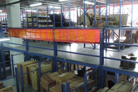 汽车4S店阁楼式货架安装案例
